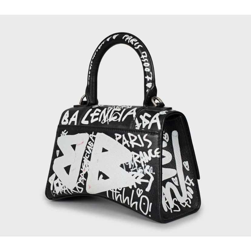 Balenciaga Hourglass Bag Black Leather Very good condition - Back View