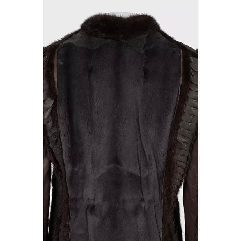 Roberto Cavalli Straight Cut Jacket Black Leather Very good condition - Model View