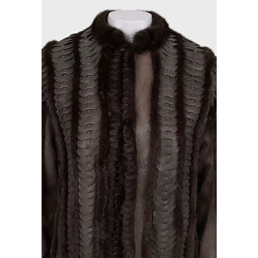 Roberto Cavalli Straight Cut Jacket Black Leather Very good condition - Box View