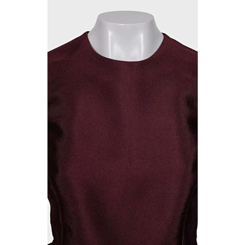 Dior Christian Blend Peplum Top Burgundy Silk Very good condition - Model View