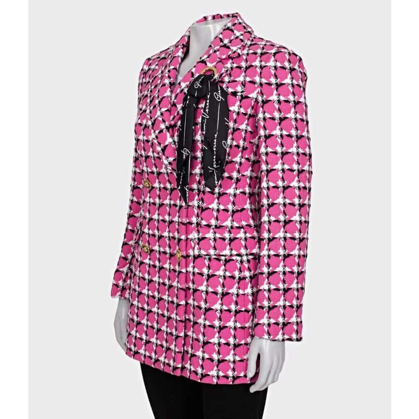 Versace Blend Fitted Buttons Jacket Pink Cotton Very good condition - Back View