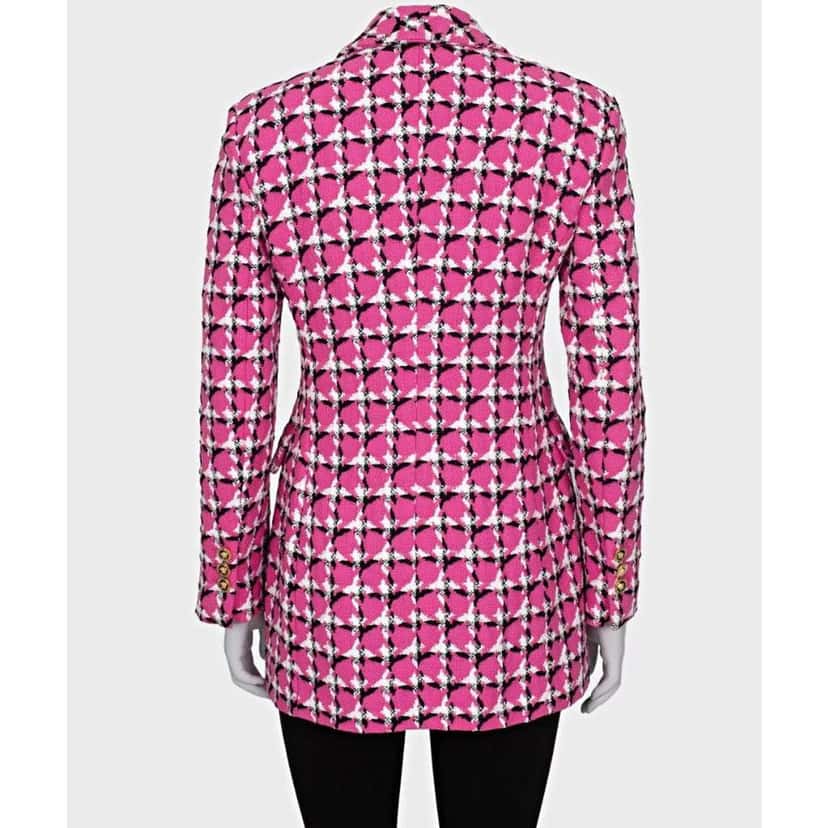 Versace Blend Fitted Buttons Jacket Pink Cotton Very good condition - Inside View