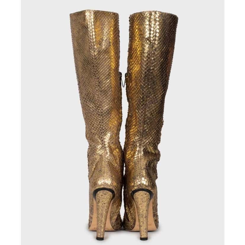 Jimmy Choo Boots Gold Leather Very good condition - Model View