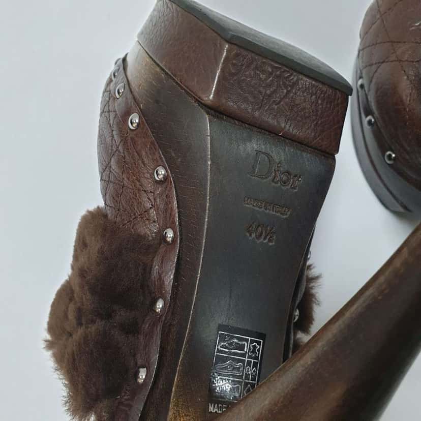 Dior Christian Quilted Mules Black Leather Very good condition - Model View