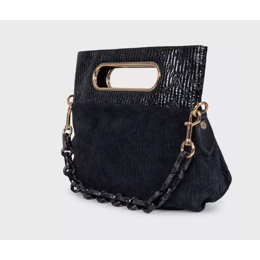 Louis Vuitton Motard Clutch Handbag Black Suede Very good condition - Back View