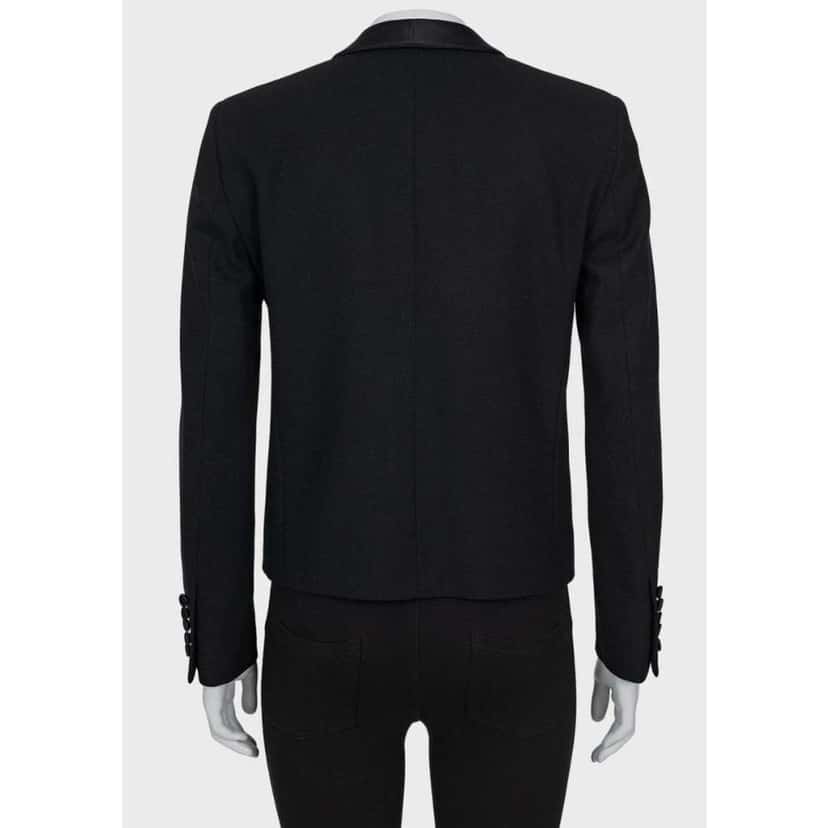 Saint Laurent Jacket with Lapels Black Silk Very good condition - Inside View