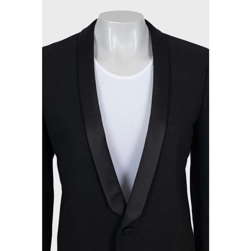 Saint Laurent Jacket with Lapels Black Silk Very good condition - Model View