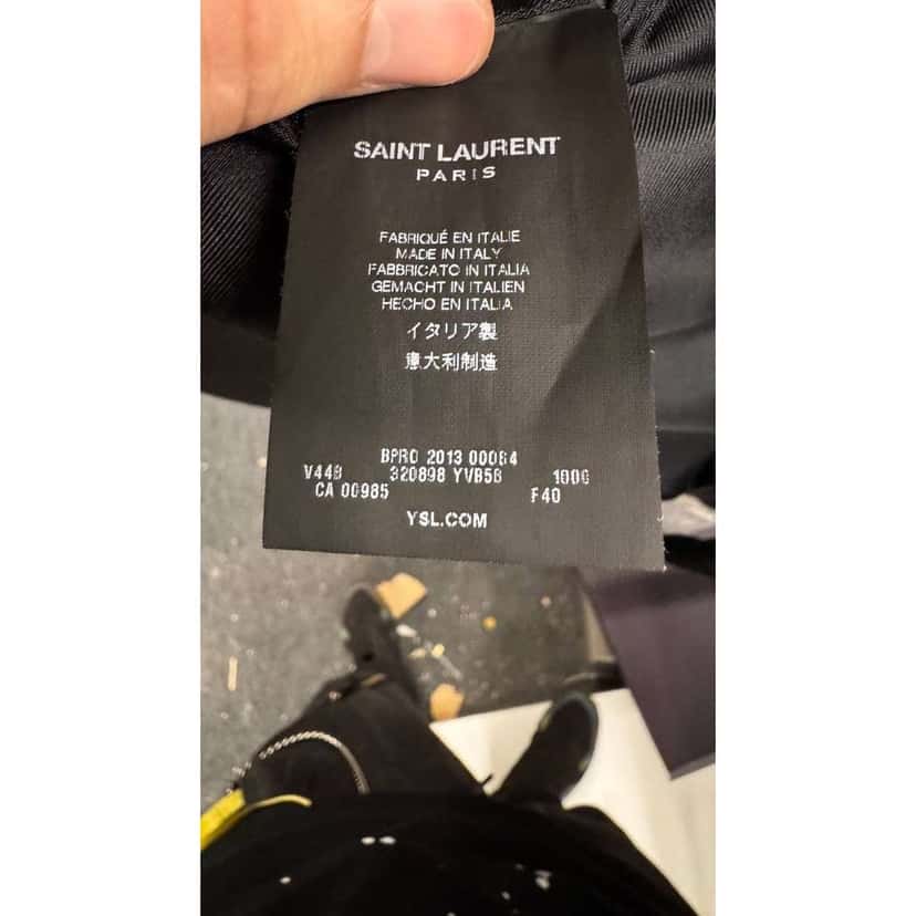 Saint Laurent Jacket with Lapels Black Silk Very good condition - Box View