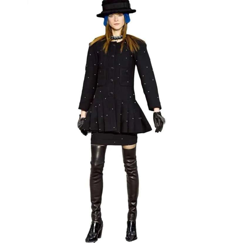 Chanel Mini Embellishment Skirt Black Cotton Very good condition - Back View