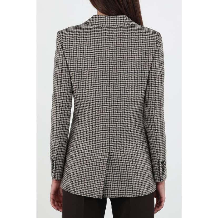 Saint Laurent Four Pocket Houndstooth Blazer Black Wool Very good condition - Model View