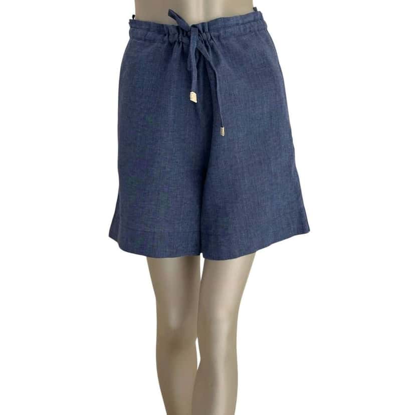 Loro Piana Shirt Shorts Set Blue Linen Very good condition - Inside View