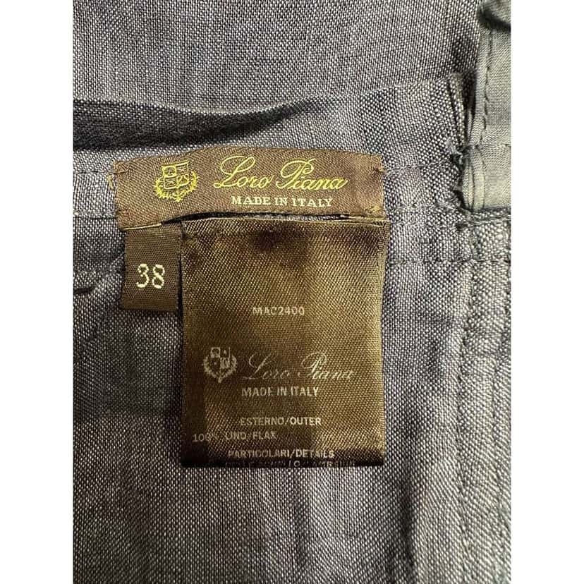 Loro Piana Shirt Shorts Set Blue Linen Very good condition - Box View