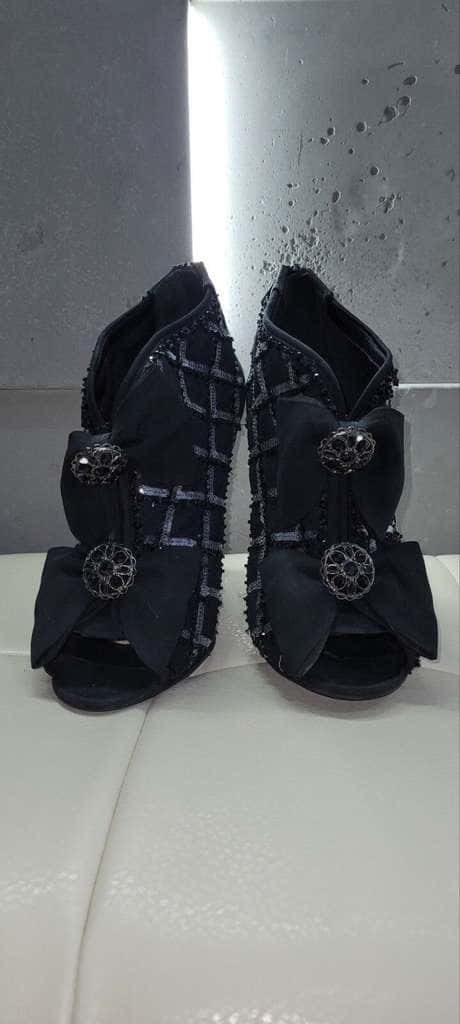 Chanel Open Boots Booties MultiColor Leather Very good condition - Back View