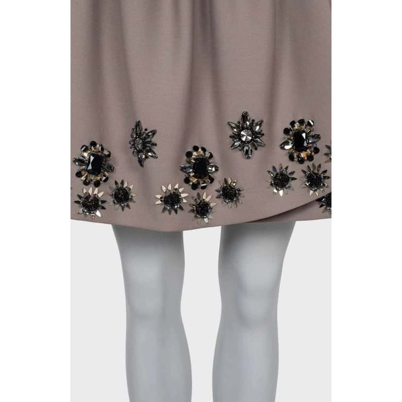 Dior Christian Embellished Floral Skirt Black Silk Very good condition - Model View