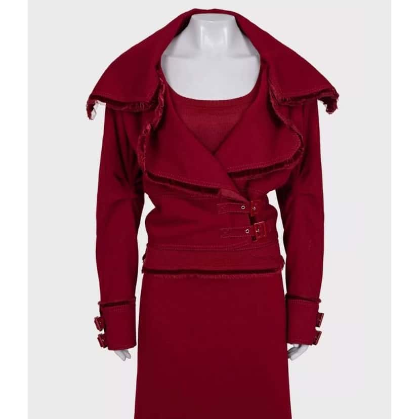 Dior Christian Blend Costume Set Tank Red Silk Very good condition - Model View