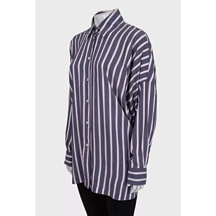 Vivienne Westwood Striped Oversize Viscose Blend Shirt Purple Silk Very good condition - Back View