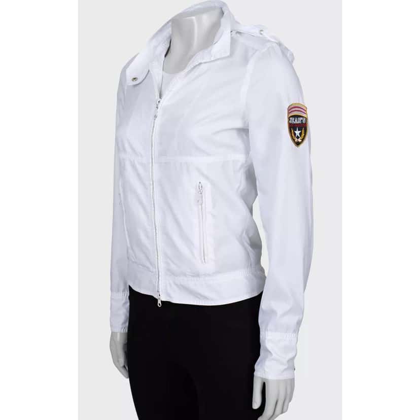 Jean Paul Gaultier Hooded Windbreaker Jacket White Cotton Good condition - Back View