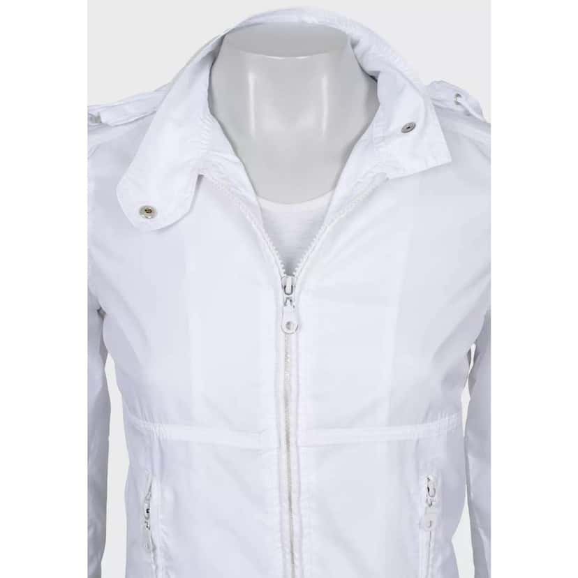 Jean Paul Gaultier Hooded Windbreaker Jacket White Cotton Good condition - Model View