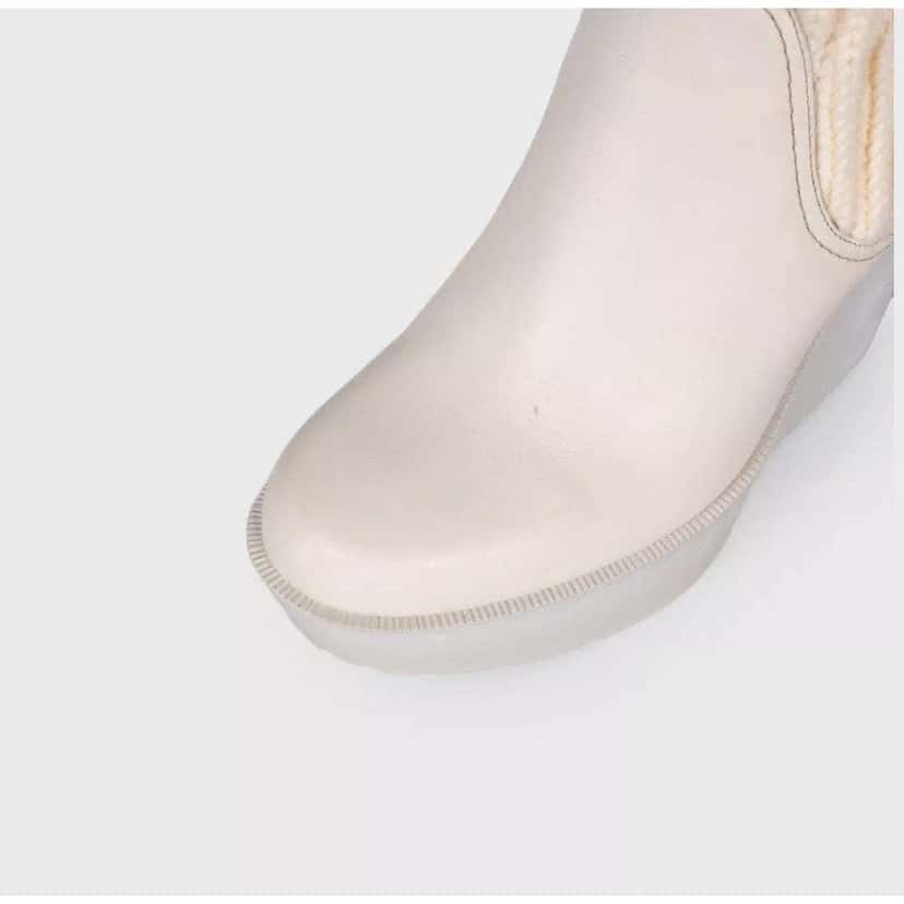 Gucci Fabric Buckle Wedge Sock Boots Beige Leather Very good condition - Box View