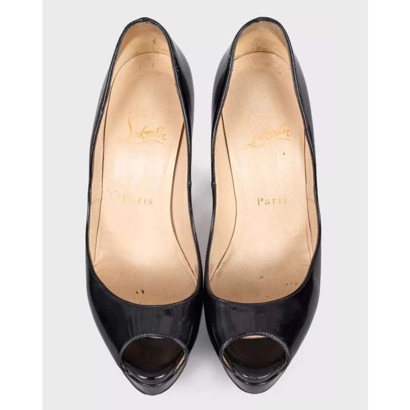 Christian Louboutin Lady Peep Pumps Black Leather Very good condition - Back View