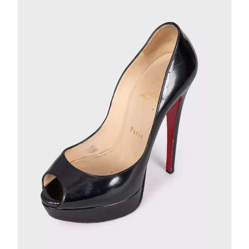 Christian Louboutin Lady Peep Pumps Black Leather Very good condition - Inside View