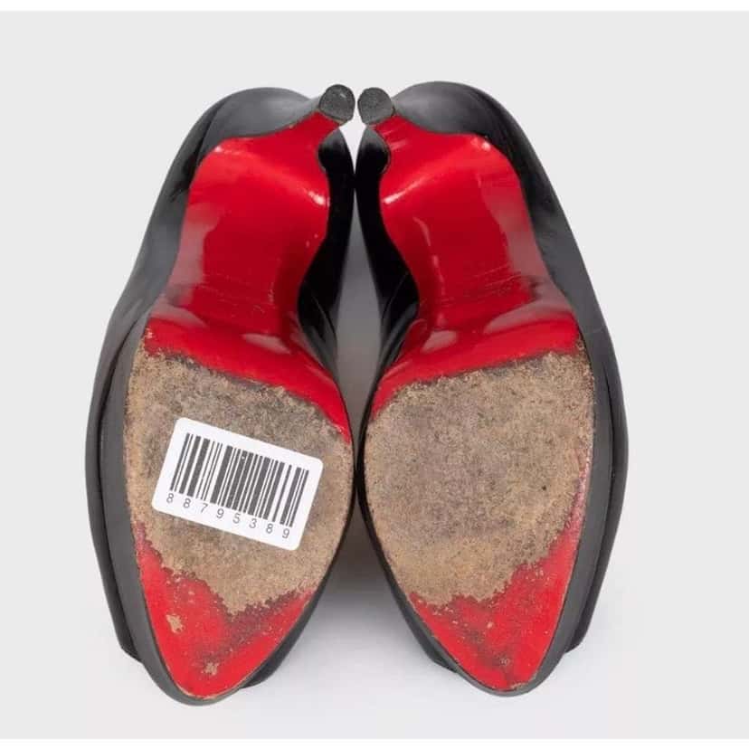 Christian Louboutin Lady Peep Pumps Black Leather Very good condition - Model View