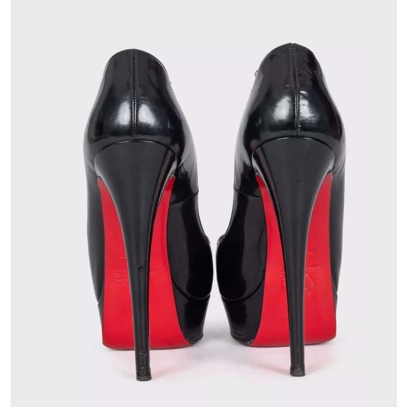 Christian Louboutin Lady Peep Pumps Black Leather Very good condition - Box View