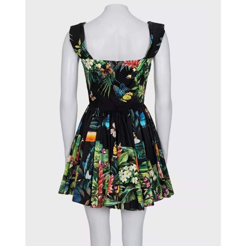 Dolce & Gabbana Bright Print Mini Dress Black Cotton Very good condition - Inside View