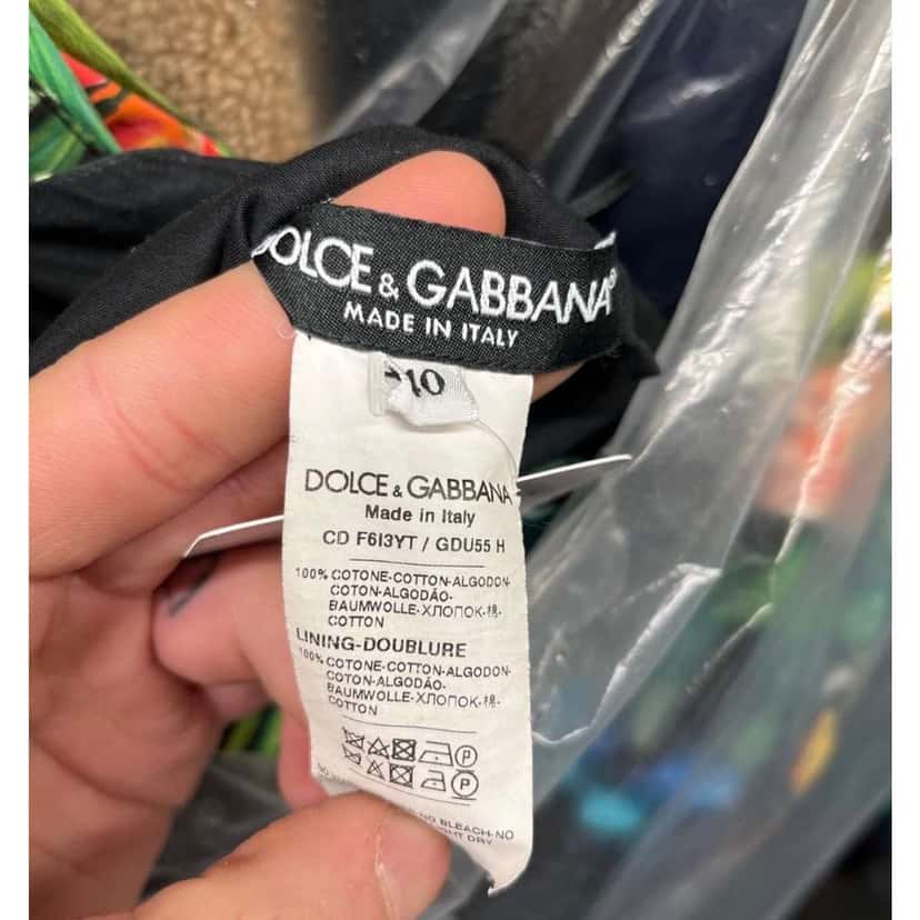 Dolce & Gabbana Bright Print Mini Dress Black Cotton Very good condition - Box View