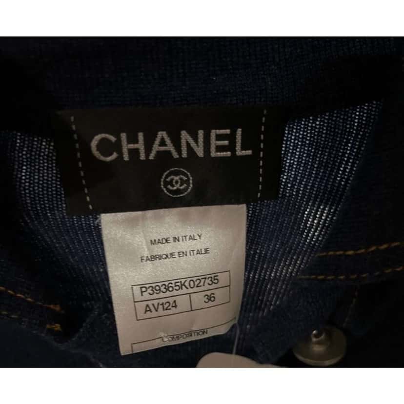 Chanel Dress Blue Silk Very good condition - Box View