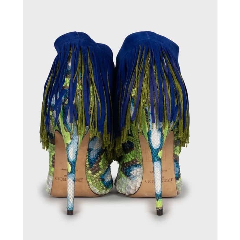 Jimmy Choo Fringe Ankle Boots MultiColor Leather Very good condition - Model View