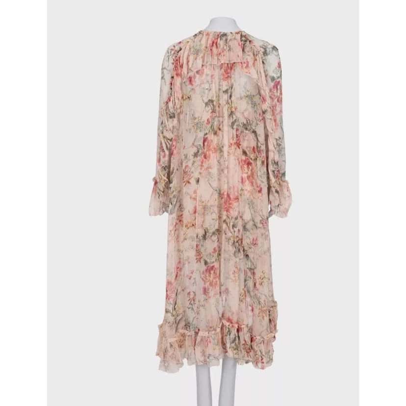 Zimmermann Floral Dress Beige Silk Very good condition - Inside View