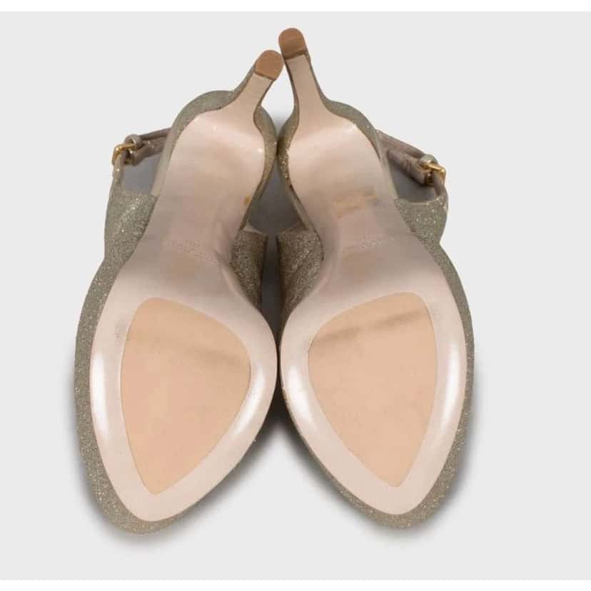 Miu Miu Stiletto High Heel Sandals Gold Leather Very good condition - Box View