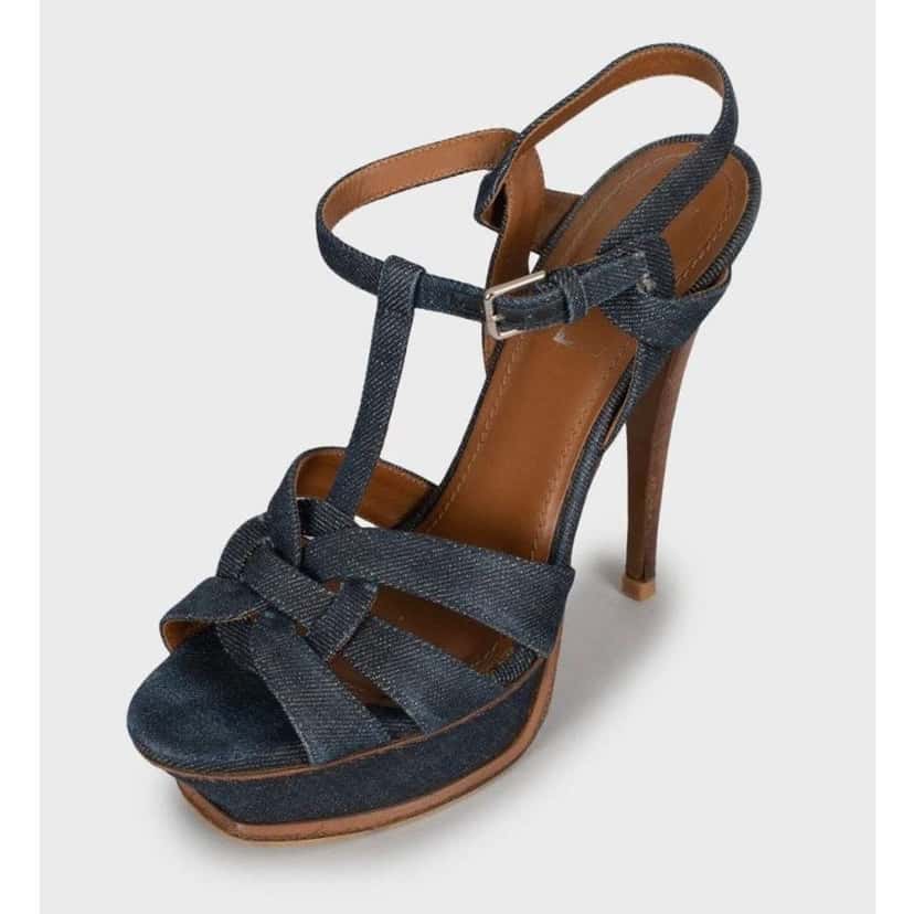 Saint Laurent Tribute Sandals Blue Very good condition - Inside View