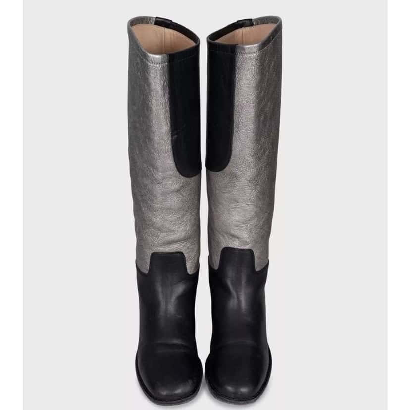 Chanel Ankle Boots Black Leather Very good condition - Back View