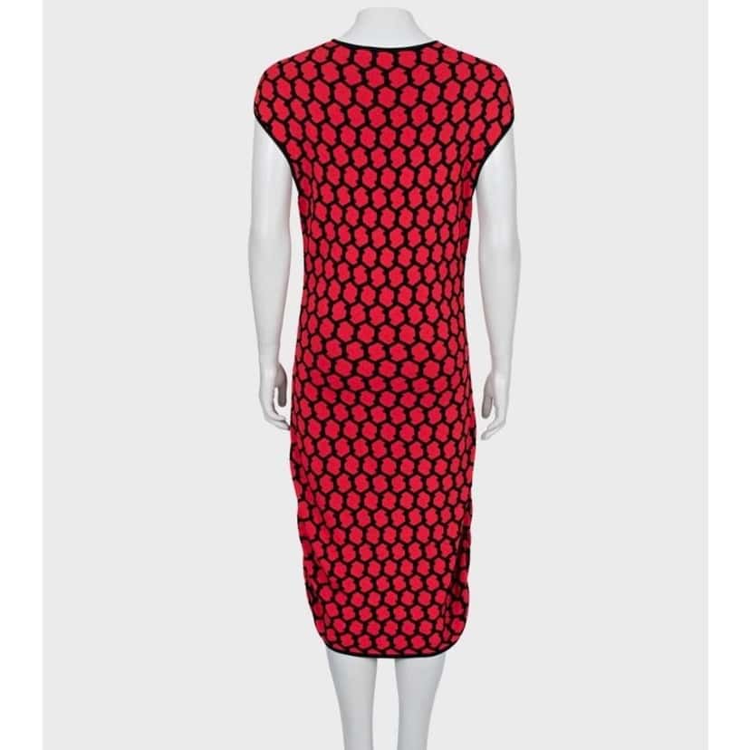 Alexander Mcqueen Geometric Print Fitted Dress Red Very good condition - Inside View