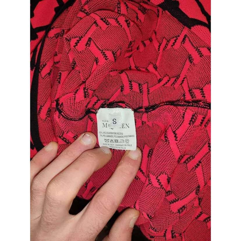 Alexander Mcqueen Geometric Print Fitted Dress Red Very good condition - Box View