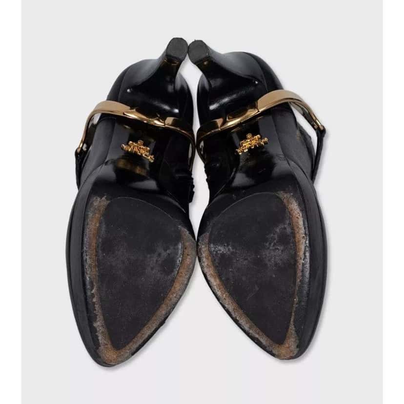 Prada Ankle Boots with Hardware Black Leather Good condition - Box View