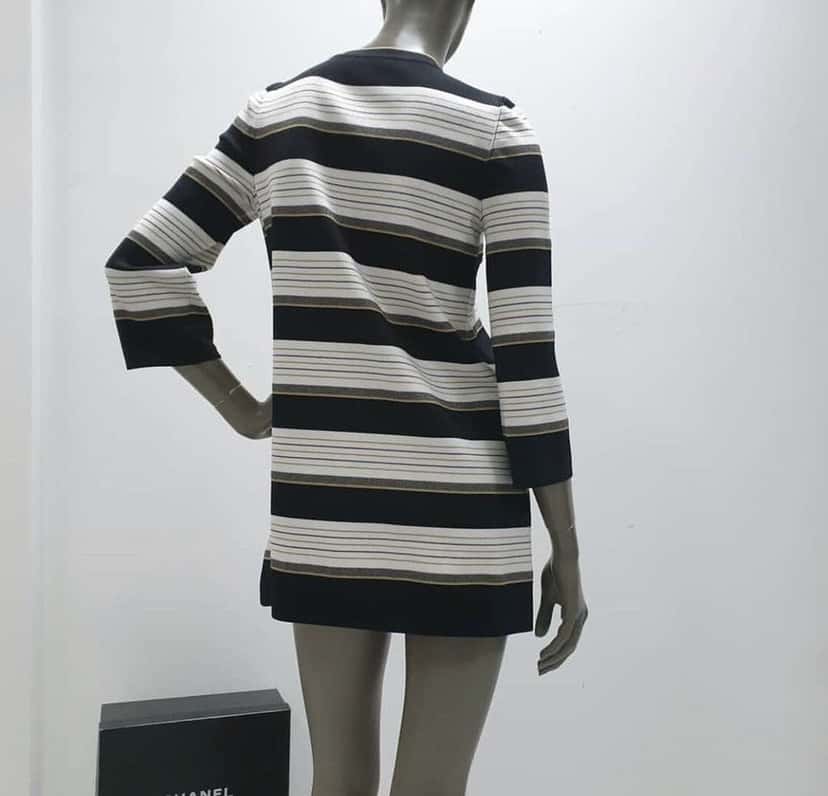 Chanel Striped Tunic dress Casual Dress Black Silk Very good condition - Inside View