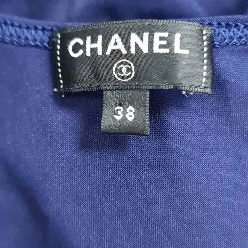 Chanel Club one piece Swimsuit Navy Cotton Very good condition - Inside View