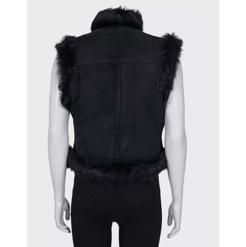 Balmain Lambskin Vest Black Leather Very good condition - Model View
