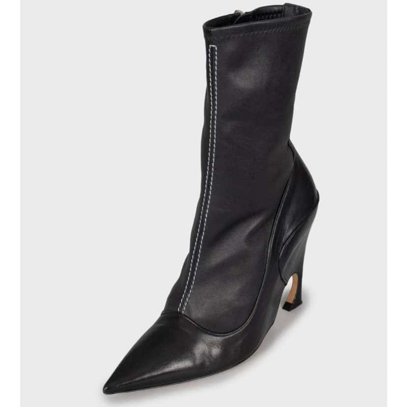 Dior Christian Pointed Ankle Boots Black Leather Very good condition - Inside View