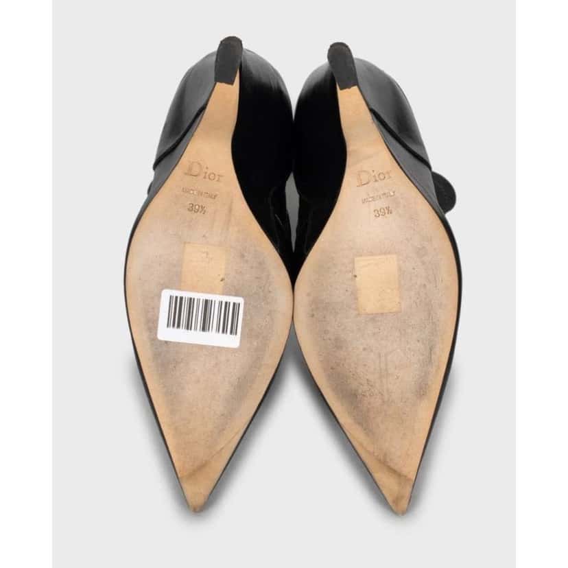 Dior Christian Pointed Ankle Boots Black Leather Very good condition - Box View