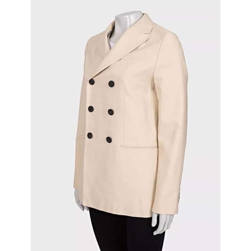 Dior Christian Double Breasted Jacket / Beige Silk Very good condition - Back View