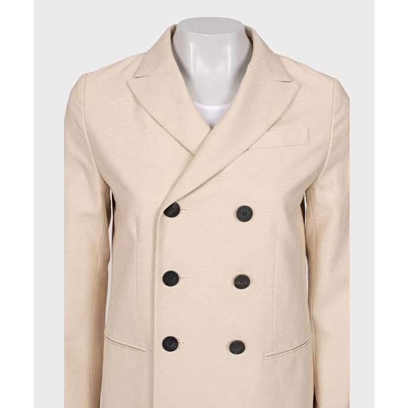 Dior Christian Double Breasted Jacket / Beige Silk Very good condition - Model View