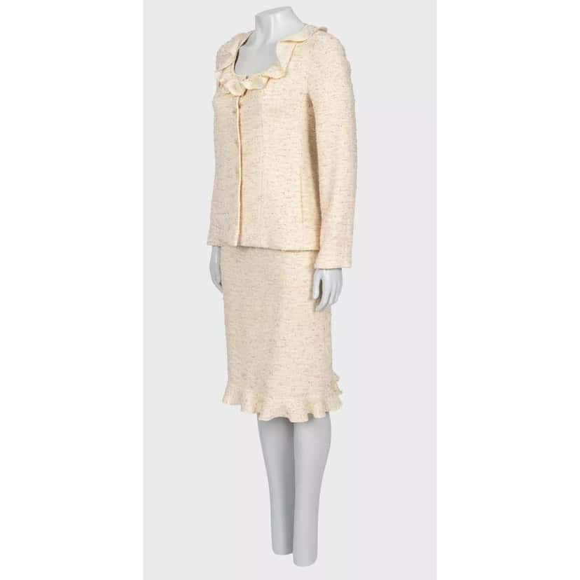 Chanel 1999/2000 Mary Quant Suit Beige Wool Very good condition - Back View