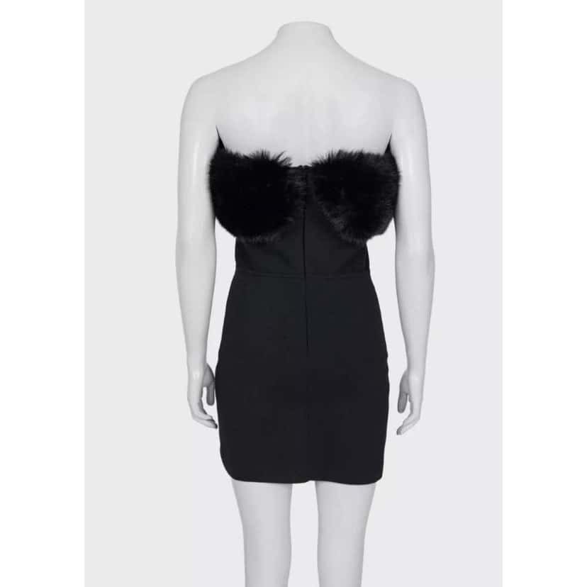 Saint Laurent Trim Sleeveless Dress Black Wool Good condition - Inside View
