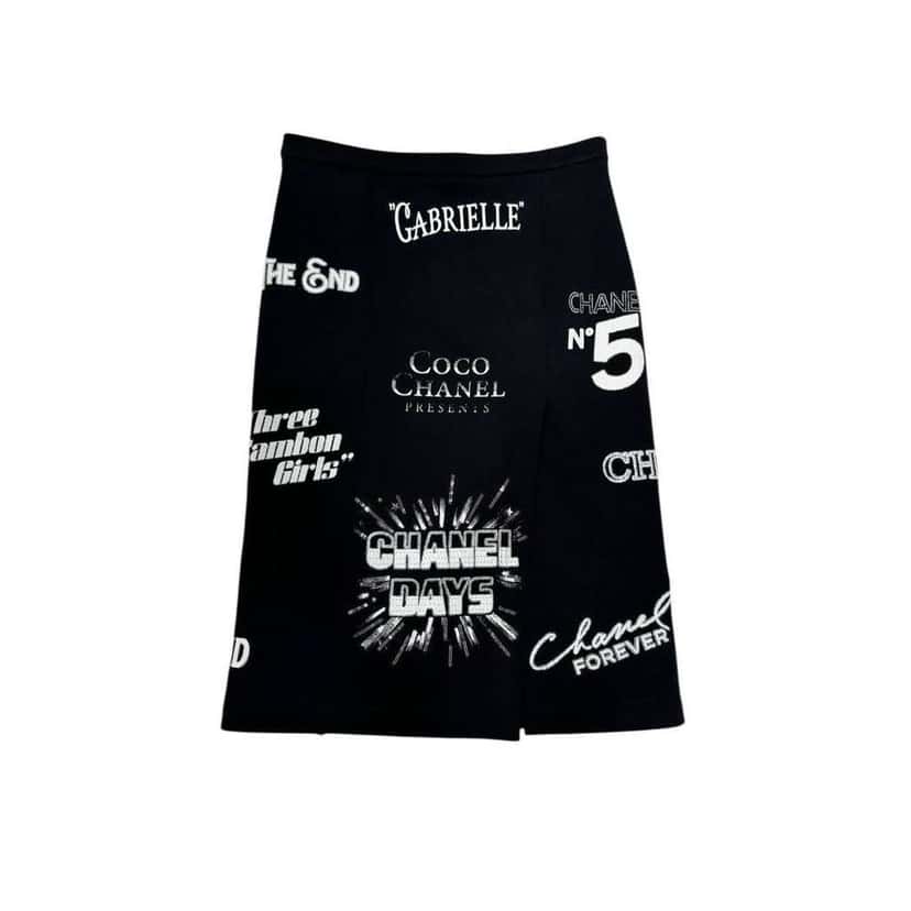Chanel 2021 Logo Symbols Skirt Black Cotton Very good condition - Back View