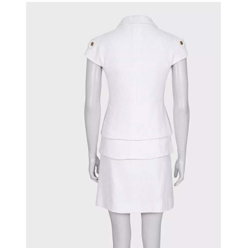 Chanel Blend Skirt Suit White Cotton Very good condition - Inside View