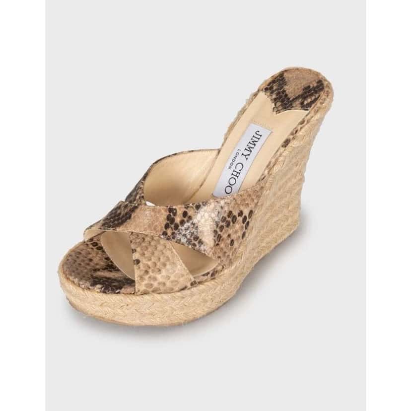 Jimmy Choo Animal Print Wedge Sandals MultiColor Leather Very good condition - Inside View